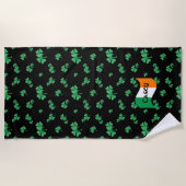 Serviette De Plage Personnalisation des Shamrocks du pavillon irlanda (Devant)
