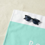 Serviette De Plage Personnalisé 3 mots Message personnalisé Vert bleu (En situation)