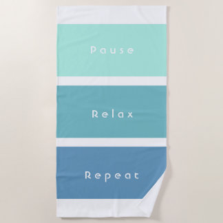 Serviette De Plage Personnalisé 3 mots Message personnalisé Vert bleu