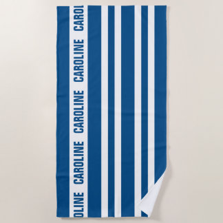 Serviette De Plage Personnalisé Blanc foncé Nautique Bleu Motif