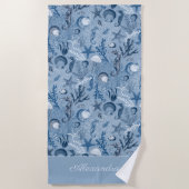Serviette De Plage Personnalisé Blue Ocean Sea Life (Devant)