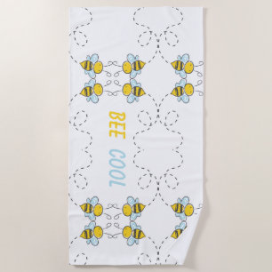 Serviette De Plage Personnalisé Cool d'abeilles