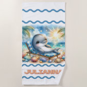 Serviette De Plage Personnalisé Dolphin Bliss (Devant)