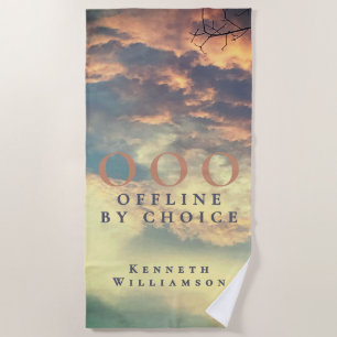 Serviette De Plage Personnalisé drôle OOO rétro été ciel bleu nuages