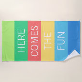 Serviette De Plage Personnalisé Joyeux soleil brillant Motif (Devant)