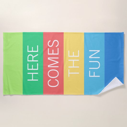 Serviette De Plage Personnalisé Joyeux soleil brillant Motif (Devant)