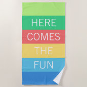 Serviette De Plage Personnalisé Joyeux soleil brillant Motif (Devant)