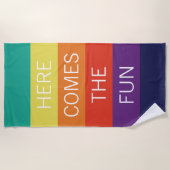 Serviette De Plage Personnalisé Joyeux soleil brillant Motif (Devant)