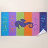 Serviette De Plage Personnalisé Joyeux soleil brillant Motif (Devant)