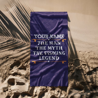 Serviette De Plage Personnalisé L'Homme Le Mythe La Légende De La Pêc