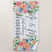 Serviette De Plage Personnalisé M. et Mme. (Devant)