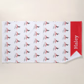 Serviette De Plage Personnalisé Né pour être un Gymnaste (Devant)