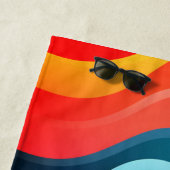 Serviette De Plage Personnalisé Rainbow Wavy (En situation)