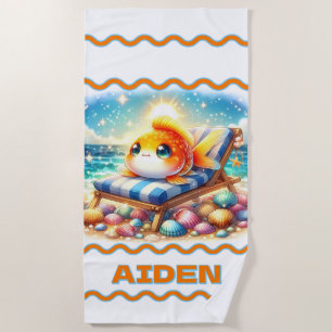 Serviette De Plage Personnalisé Sunny Side Up : Un Vacances Poisson