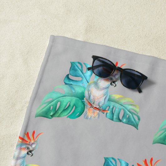 Serviette de plage personnalisée à base de Cockato (En situation)