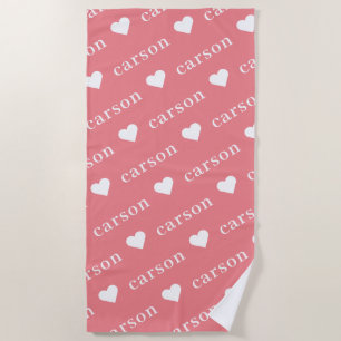 Serviette de plage personnalisée à nom répétitif s