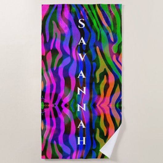 Serviette de plage personnalisée Abstraite Rainbow (Devant)