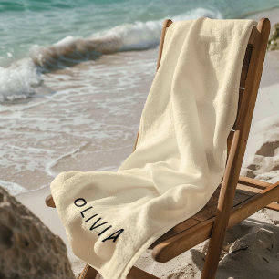 Serviette de plage personnalisée au beurre Nom p