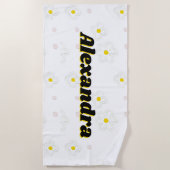 Serviette de plage personnalisée avec nom Daisy, e (Devant)
