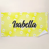 Serviette de plage personnalisée avec nom Daisy, e (Devant)