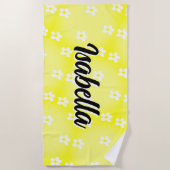 Serviette de plage personnalisée avec nom Daisy, e (Devant)