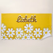 Serviette de plage personnalisée avec nom Daisy, e (Devant)