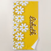 Serviette de plage personnalisée avec nom Daisy, e (Devant)