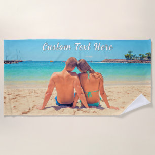 Serviette de plage personnalisée avec votre photo