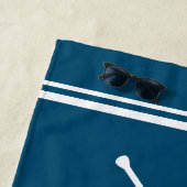Serviette de plage personnalisée Bleu sur mesure L (En situation)