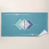 Serviette de plage personnalisée bleue (Devant)