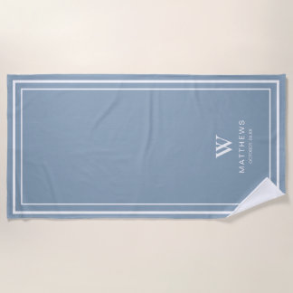 Serviette de plage personnalisée bleue 