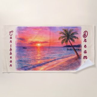 Serviette de plage personnalisée Coucher de soleil