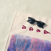 Serviette de plage personnalisée Coucher de soleil (En situation)