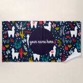 Serviette de plage personnalisée d'alpaga (Devant)