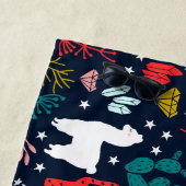 Serviette de plage personnalisée d'alpaga (En situation)