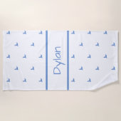 Serviette de plage personnalisée de baleine (Devant)