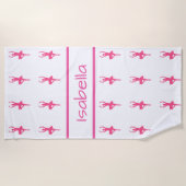 Serviette de plage personnalisée de ballerine (Devant)