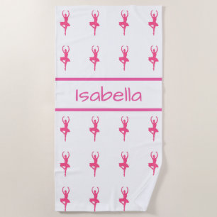 Serviette de plage personnalisée de ballerine