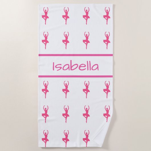 Serviette de plage personnalisée de ballerine (Devant)