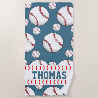 Serviette de plage personnalisée de baseball d'été