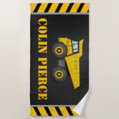 Serviette de plage personnalisée de camion à benne (Devant)