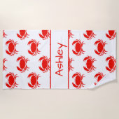 Serviette de plage personnalisée de crabe (Devant)