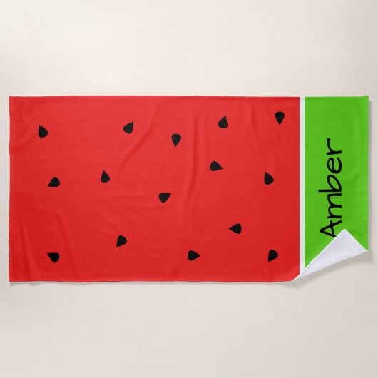 Serviette de plage personnalisée de "pastèque" (Devant)