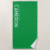 Serviette de plage personnalisée en Slogan vert (Devant)