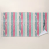 Serviette de plage personnalisée en tôle de bois (Devant)