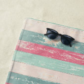 Serviette de plage personnalisée en tôle de bois (En situation)