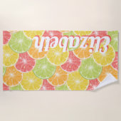 Serviette de plage personnalisée en tranches de ag (Devant)