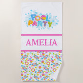 Serviette de plage personnalisée Fun Pool Party (Devant)