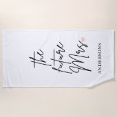 Serviette de plage personnalisée "La future Mme" | (Devant)