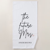 Serviette de plage personnalisée "La future Mme" | (Devant)